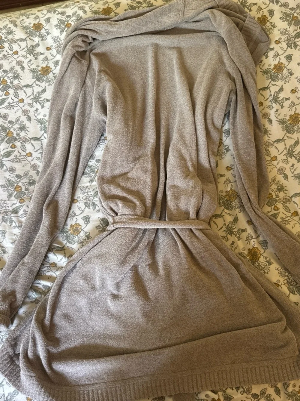 Barefoot Dreams Taupe Cozy Wrap Robe with Belt